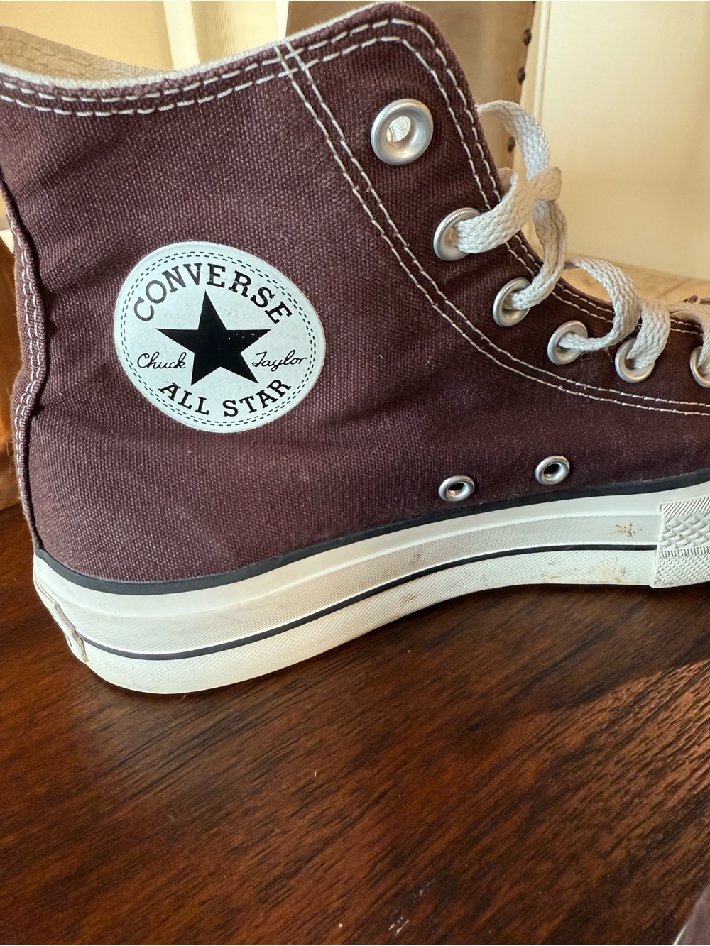 Converse High Top Sneakers in Dark Brown - Picture 4 of 6